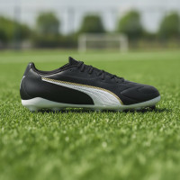 PUMA King 20 Match Grass/Artificial Grass Football Boots (MG) Black White Gold
