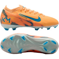 Nike Zoom Mercurial Vapor 16 Mbappé Pro Gras Voetbalschoenen (FG) Kids Lichtoranje Turquoise