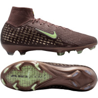 Nike Zoom Mercurial Superfly 10 Mbappé Elite Gras Voetbalschoenen (FG) Bruin Neongeel Zilver