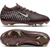 Nike Zoom Mercurial Vapor 16 Mbappé Pro Gras Football Boots (FG) Kids Brown Neon Yellow Silver