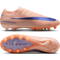 Nike Zoom Mercurial Vapor 16 LV8 Elite Gazon Artificiel Chaussures de Foot (AG) Rose Saumon Bleu Foncé Mauve