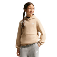 Nike Sportswear Club Fleece Trainingspak Hooded Kids Beige Wit