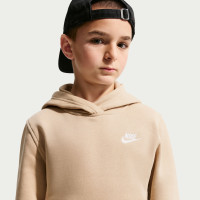 Nike Sportswear Club Fleece Hoodie Kids Beige Wit