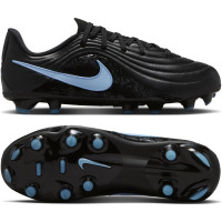 Nike Tiempo Academy Maestro Gras / Kunstgras Voetbalschoenen (MG) Kids Zwart Lichtblauw