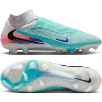 Nike Phantom 6 High Elite Grass Football Boots (FG) Silver Turquoise Orange Blue
