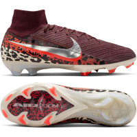 Nike Zoom Mercurial Superfly 10 Elite Gras Football Boots (FG) Burgundy Silver Orange