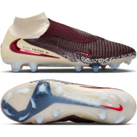 Nike Phantom 6 High Elite Grass Football Boots (FG) Off White Burgundy Red