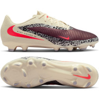 Nike Phantom 6 Academy Low Gras / Kunstgras Voetbalschoenen (MG) Gebroken Wit Bordeauxrood Rood
