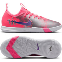 Nike Zoom Mercurial Vapor 16 Vinicius Júnior Academy Zaalvoetbalschoenen (IN) Kids Felroze Paars Zilver