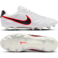 Nike Tiempo Ligera Pro Gras Football Boots (FG) White Black Bright Red