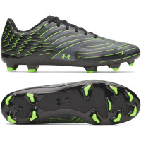 Under Armour Shadow Select 4 Gras Voetbalschoenen (FG) Zwart Metallic Black Neongroen