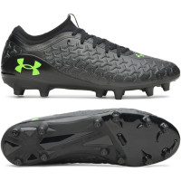 Under Armour Magnetico Select 6 Gras Voetbalschoenen (FG) Zwart Metallic Black Neongroen