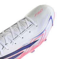 adidas F50 Hyperfast League Gras Voetbalschoenen (FG) Wit Paars Roze