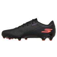 Skechers SKX_2 Low Academy Gras Voetbalschoenen (FG) Zwart Paars Neon