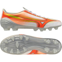 Mizuno Alpha III Pro Gazon Naturel Chaussures de Foot (FG) Blanc Orange Lime