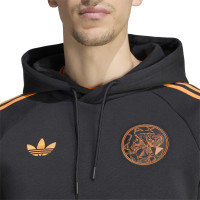 adidas Ajax Originals Tracksuit Hooded Black Orange