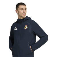 adidas Real Madrid Tiro Travel Training Jacket 2026-2027 Dark Blue White
