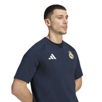adidas Real Madrid Tiro Travel T-Shirt 2026-2027 Donkerblauw Wit