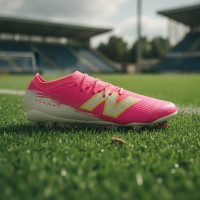 New Balance Furon V8 Team Gras Voetbalschoenen (FG) Felroze Wit Goud