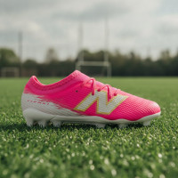 New Balance Furon V8 Team Grass Football Boots (FG) Kids Hot Pink White Gold