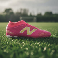 New Balance Tekela V5 Team Grass Football Boots (FG) Kids Hot Pink White Gold