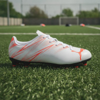 PUMA Attacanto Gras / Kunstgras Voetbalschoenen (MG) Kids Wit Oranje