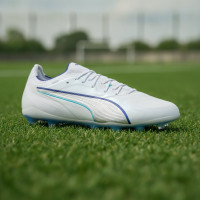 PUMA King 20 Ultimate Gras Football Boots (FG) White Light Blue Blue