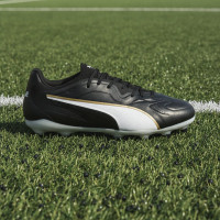 PUMA King 20 Pro Grass/Artificial Grass Football Boots (MG) Black White Gold