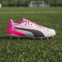 PUMA King 20 Pro Grass/Artificial Grass Football Boots (MG) White Hot Pink Blue Yellow