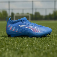 PUMA Ultra 6 Match Grass/Artificial Grass Football Boots (MG) Kids Blue White Bright Red