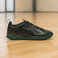 PUMA Ultra 6 Play Indoor Football Boots (IN) Kids Black Dark Green Light Green