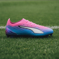 PUMA Ultra 6 Ultimate Gras Voetbalschoenen (FG) Felroze Blauw Geel