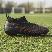 PUMA Future 9 Match Grass/Artificial Grass Football Boots (MG) Kids Black Red