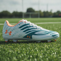 Under Armour Shadow Select 4 Grass Football Boots (FG) White Dark Blue Azure Orange