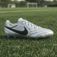 Nike Tiempo Ligera Pro Gras Voetbalschoenen (FG) Metallic Zilver Zwart