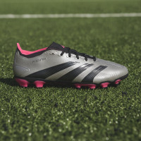 adidas Predator League Gras / Kunstgras Voetbalschoenen (MG) Zilver Zwart Roze
