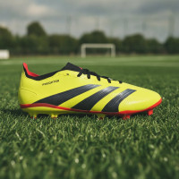 adidas Predator League Gras Voetbalschoenen (FG) Felgeel Zwart Rood