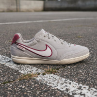 Nike Tiempo Streetgato Premium Street Football Shoes Kids Grey White Burgundy