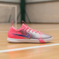 Nike Zoom Mercurial Vapor 16 Vinicius Júnior Academy Zaalvoetbalschoenen (IN) Kids Felroze Paars Zilver