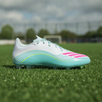adidas F50 Messi League Gras / Kunstgras Voetbalschoenen (MG) Wit Turquoise Roze