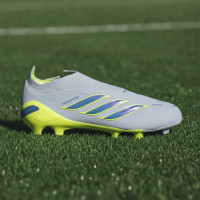 adidas Predator Elite Laceless Grass Football Boots (FG) Kids Light Blue Blue Yellow