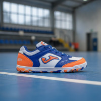 Joma Top Flex Zaalvoetbalschoenen (IN) Kids Wit Blauw Oranje