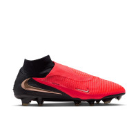 Nike Phantom 6 High Elite Gras Voetbalschoenen (FG) Zwart Felrood Goud