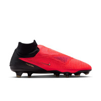 Nike Phantom 6 High Elite Gras Voetbalschoenen (FG) Zwart Felrood Goud