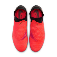 Nike Phantom 6 High Elite Gras Voetbalschoenen (FG) Zwart Felrood Goud