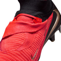 Nike Phantom 6 High Elite Gras Voetbalschoenen (FG) Zwart Felrood Goud