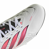 adidas Predator League Gras Voetbalschoenen (FG) Kids Wit Zwart Roze