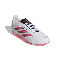 adidas Predator Club Gras / Kunstgras Voetbalschoenen (MG) Kids Wit Zwart Roze