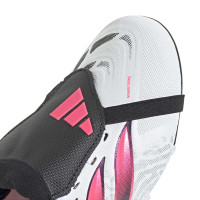 adidas Predator League FT Gras Voetbalschoenen (FG) Kids Wit Zwart Roze