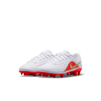 Nike Tiempo Maestro Club Grass/Artificial Grass Football Boots (MG) Toddlers White Bright Red Gold